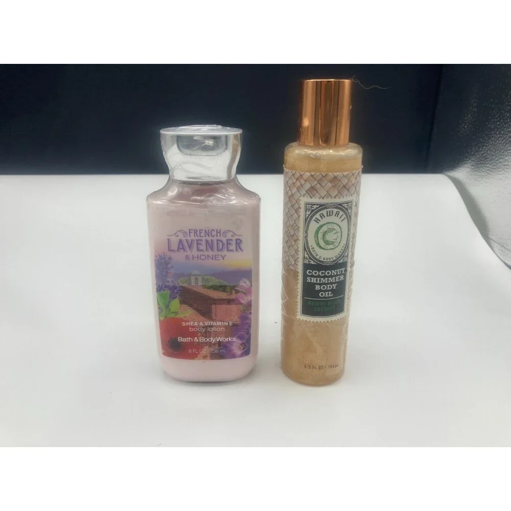 BRAND NEW BATH BODY WORKS LAVENDER & HONEY BODY LOTION & COCONUT SHIMMER OIL